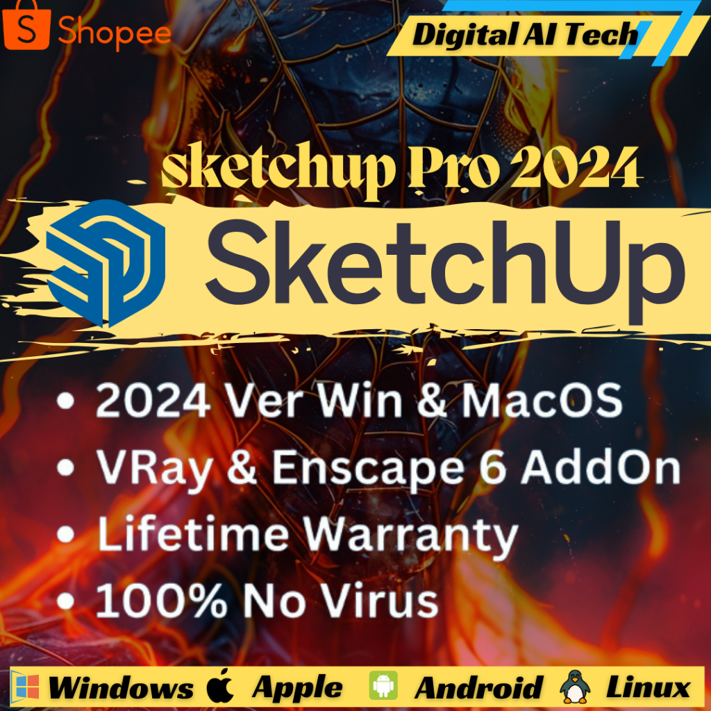 Jual SketchUp Pro 2024/2023 | V-Ray 6 | Enscape 3.5 | Thea | Asset ...