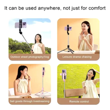 Tripod Tongsis Bluetooth 4in1 R1S L Tongsis Remote Shutter Lampu Led 170CM Selfie Stick 360
