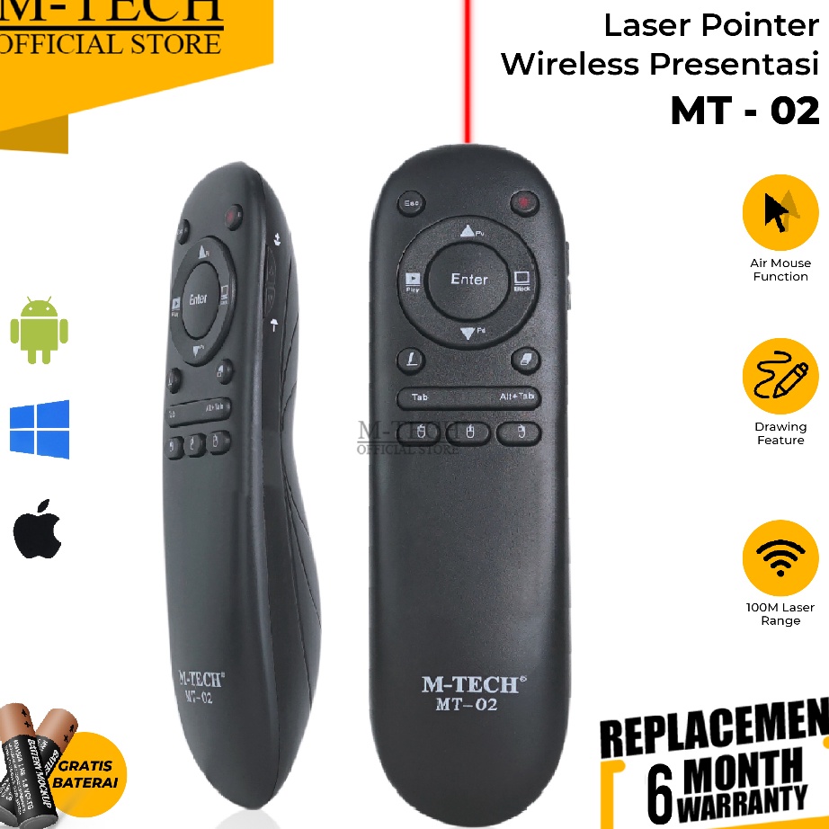 Jual Pilihan Laser Pointer Wireless Presentasi with Mouse Function MT2 ...