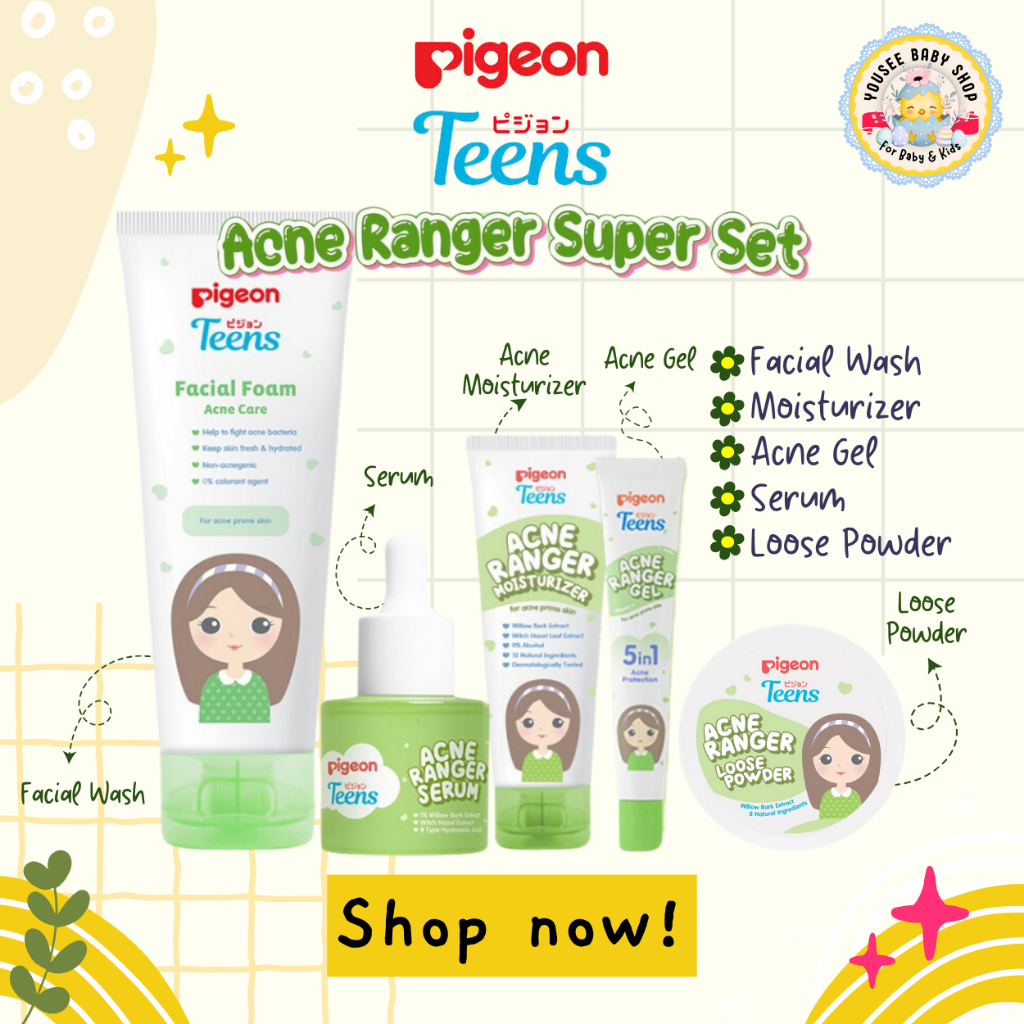 Jual Pigeon Teens Paket 5IN1 Acne Ranger Full Power Skincare Wajah ...
