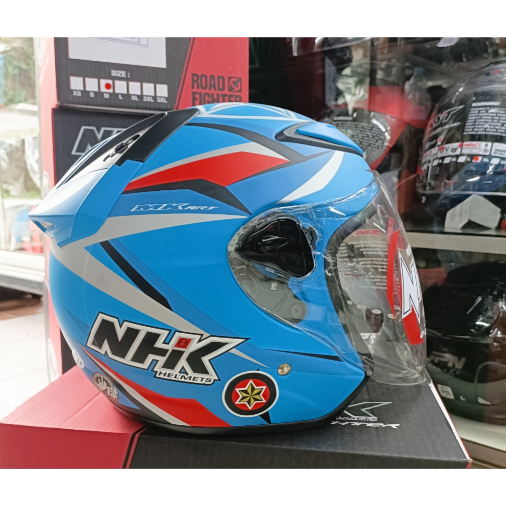 Jual HELM NHK R6 ESTRELLA GALICIA BLUE SPECIAL EDITION | Shopee Indonesia