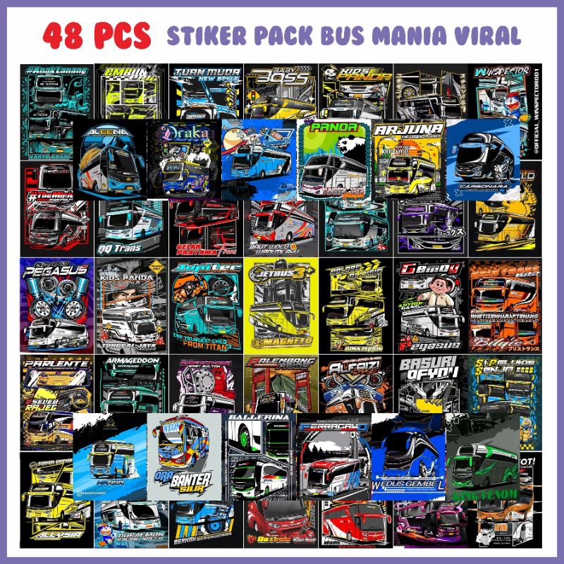 Jual stiker bus mania basuri/kids panda/winspector 1pack | Shopee Indonesia