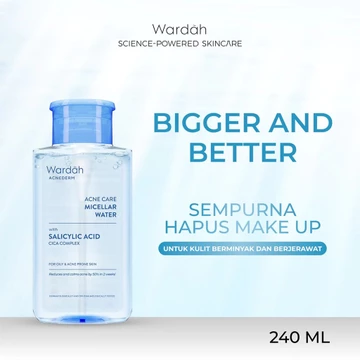 WARDAH MICELLAR WATER SERIES ( 100 240 400 Ml ) Pembersih Make Up Wajah Acnederm Nature Daily