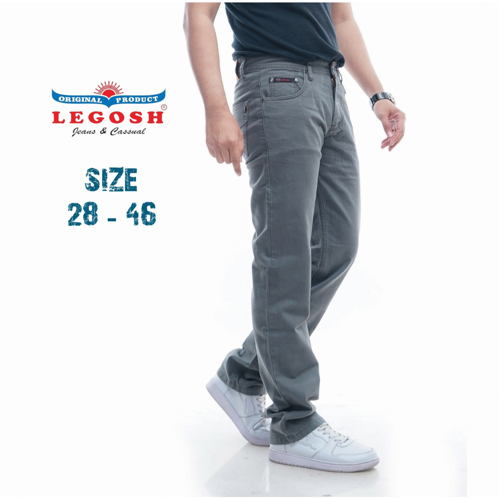 Jual Legosh Jeans Abu Abu Celana Panjang Pria Kanvas Basic Bahan Original Cardinal Tebal Premium