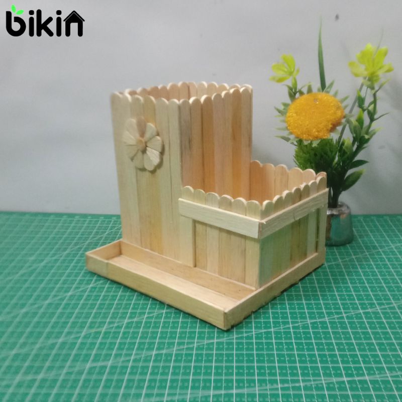 Jual Tempat Pensil dari Stik Es Krim Kerajinan Tangan Minimalis untuk