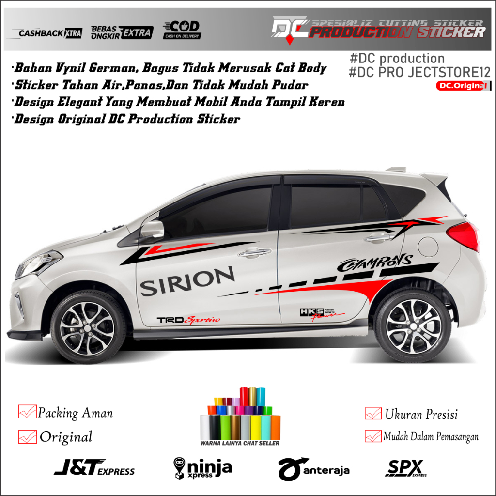 Jual NEW Sticker Stiker Mobil Sirion Striping Sticker Mobil Honda ...