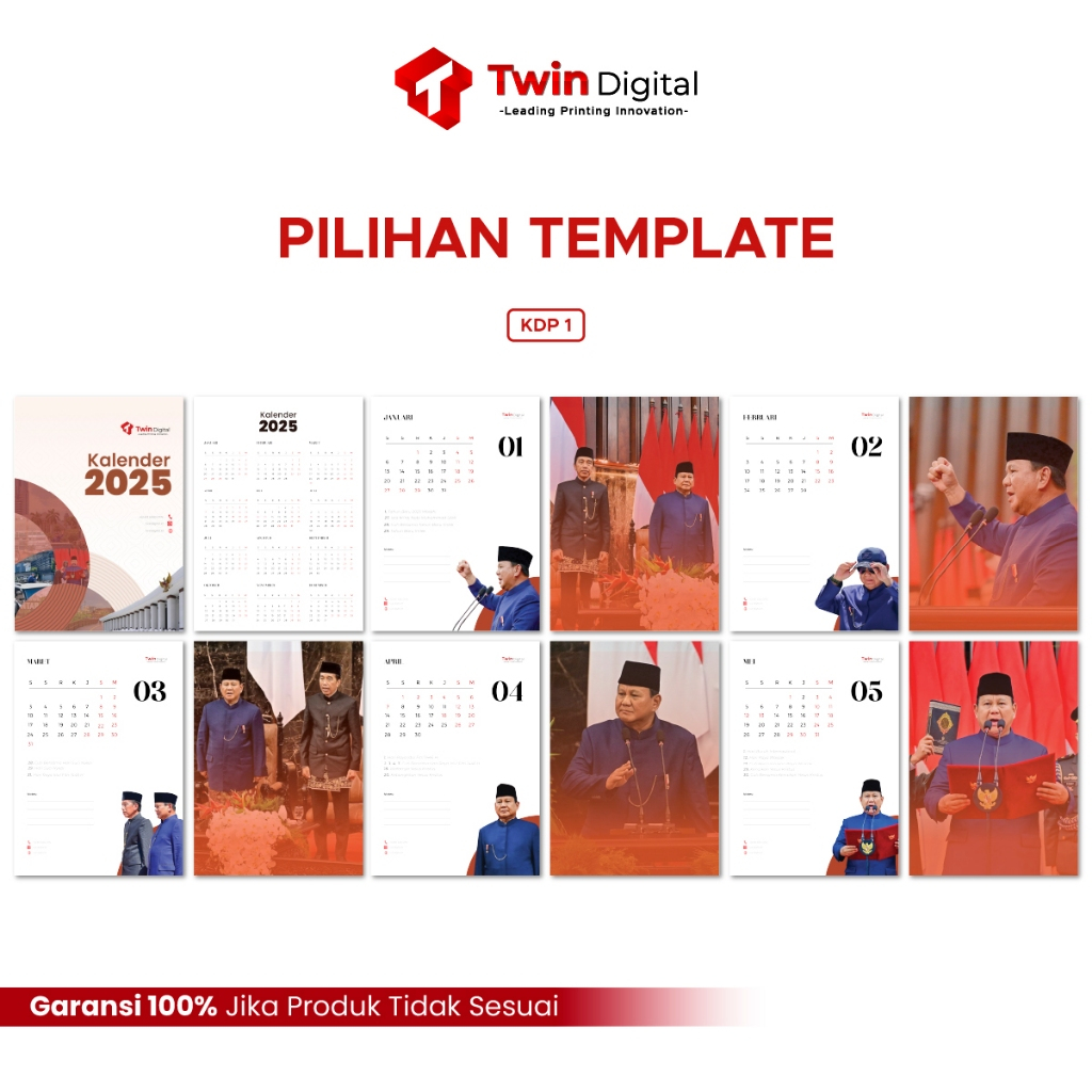 Jual Twindigital Custom Cetak Kalender Duduk A Potrait Souvernir Kalender Meja A Potrait