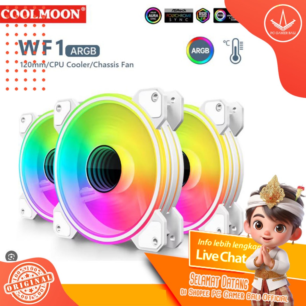 Jual Fan Casing Coolmoon WF1 Infinity Lens 120mm ARGB | Shopee Indonesia