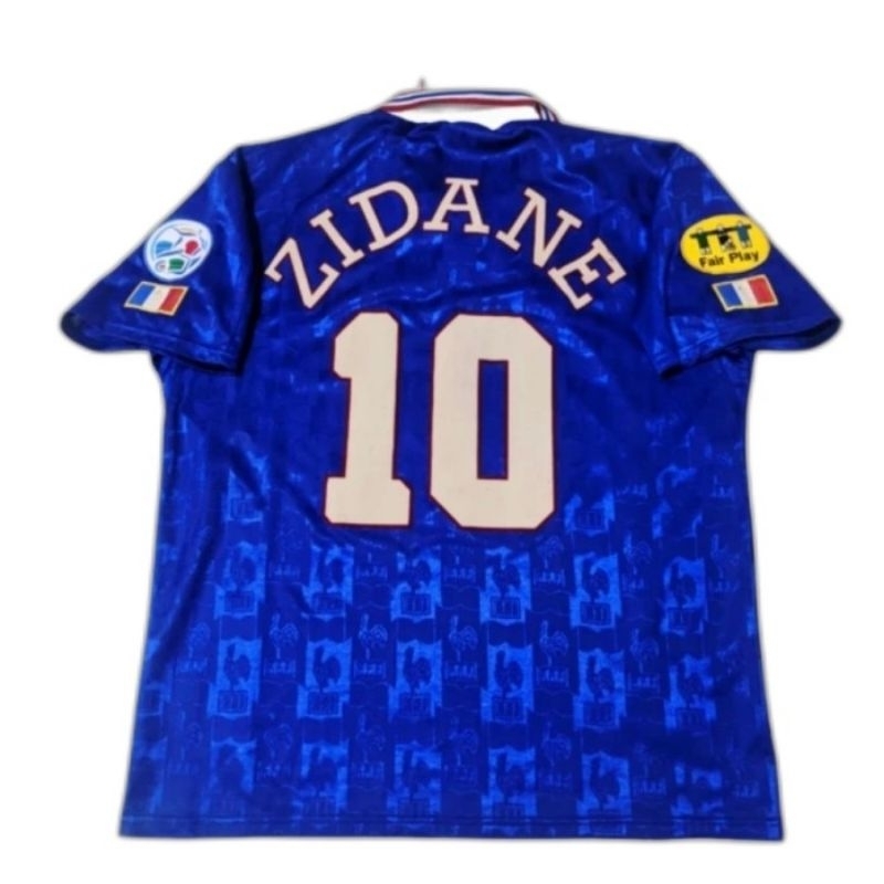 Jual Jersey France Home 1996 Euro XL Nemset Zidane full patch | Shopee ...