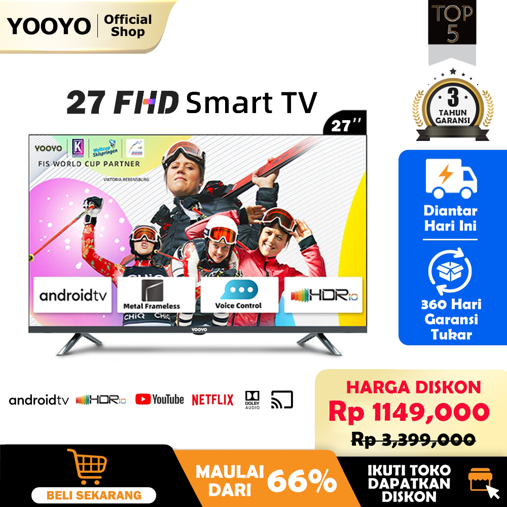 Jual YOOYO Smart TV 27 Inch Android 12.0 FHD 2K | HDR10 | DBX-TV ...