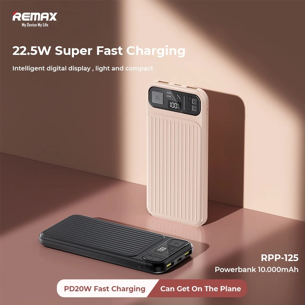 Remax Powerbank PD+QC 22,5W+20W 10000mAh Digital Display RPP-125