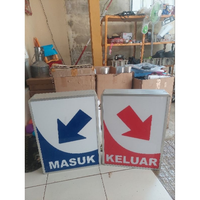 Jual Rambu rambu keluar masuk spbu / Neon box keluar masuk / rambu ...