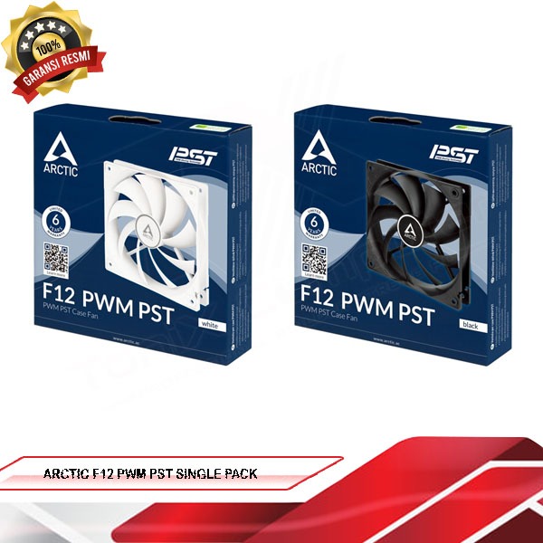 Jual ARCTIC Fan F12 PWM PST Single Pack 12cm Black / White (120mm) 230 ...