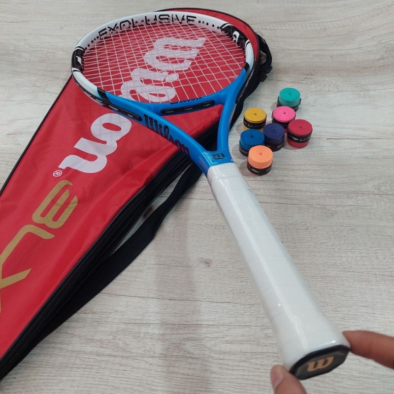 Jual RAKET TENIS WILSON EXCLUSIVE 103 BLUE BEGGINER FREE GRIP | Shopee ...