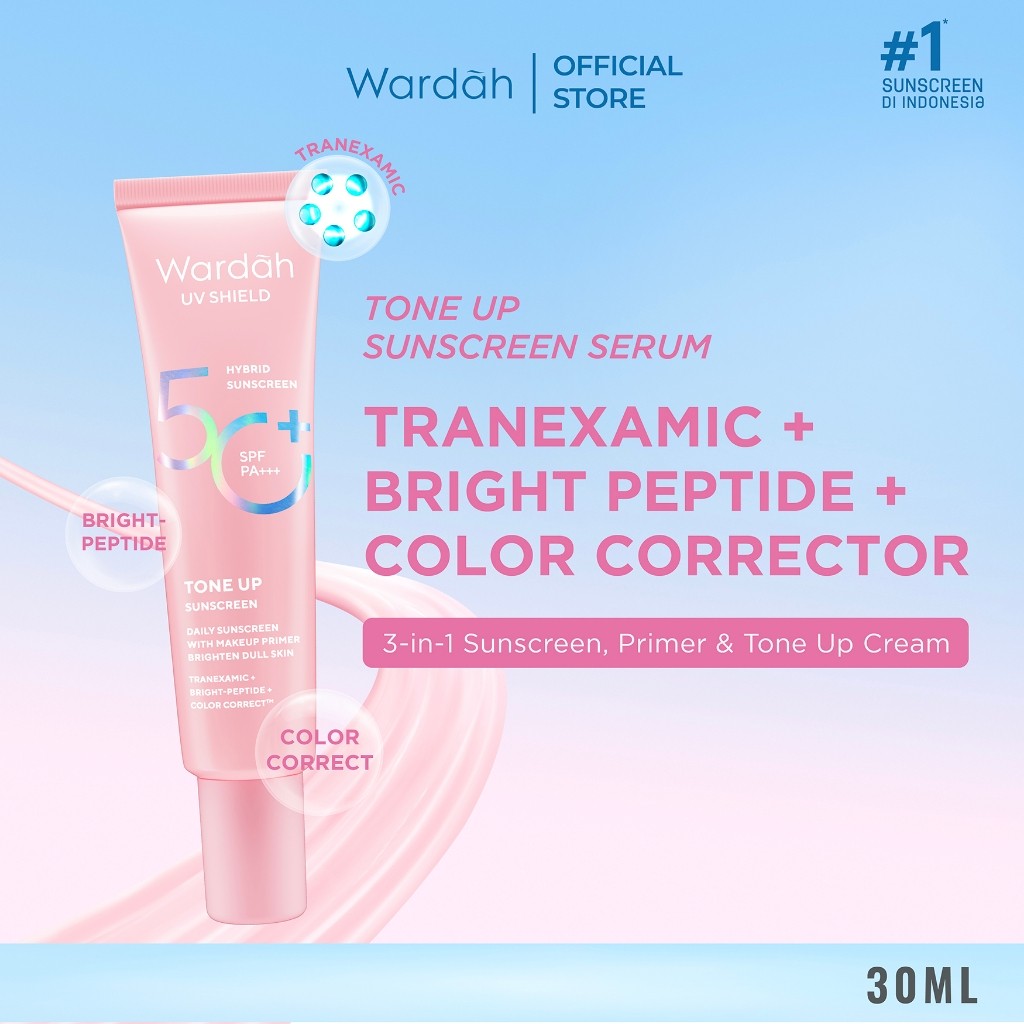 NEW! Wardah UV Shield Tone Up Sunscreen SPF 50+ PA+++ -  Sunscreen Wajah