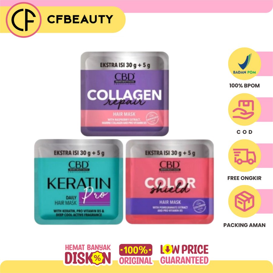 Jual CBD Professional Hair Mask Sachet | Masker Rambut 35g | Keratin ...