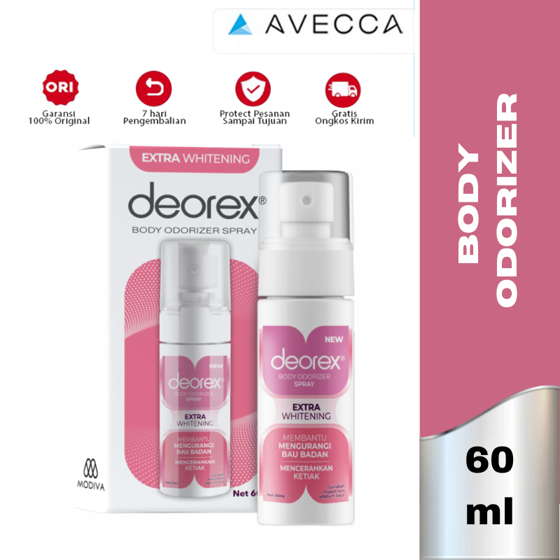 Jual Deorex Body Odorizer Spray Extra Whitening 60 ml / Perawatan Tubuh ...