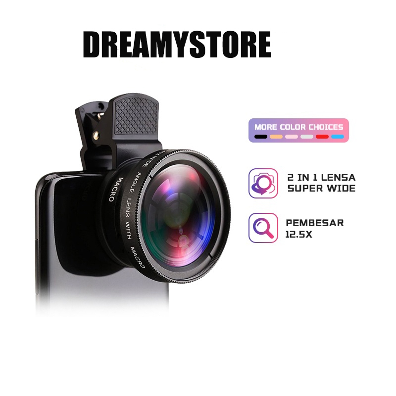 Jual 2 In 1 Lensa Super Wide Angle Lens Macro Smartphone Aksesoris ...