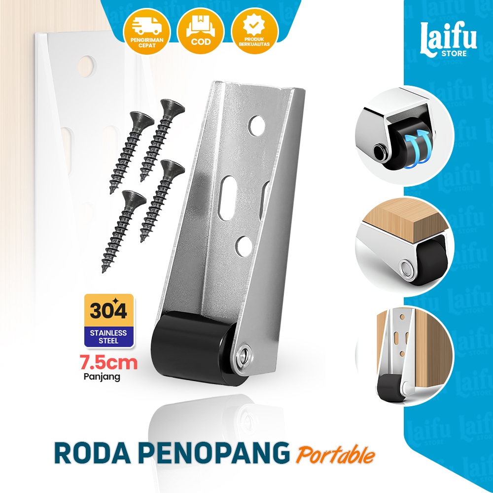 Jual Rel panduan pintu roda teleskopik dorong datar furnitur mikro ...