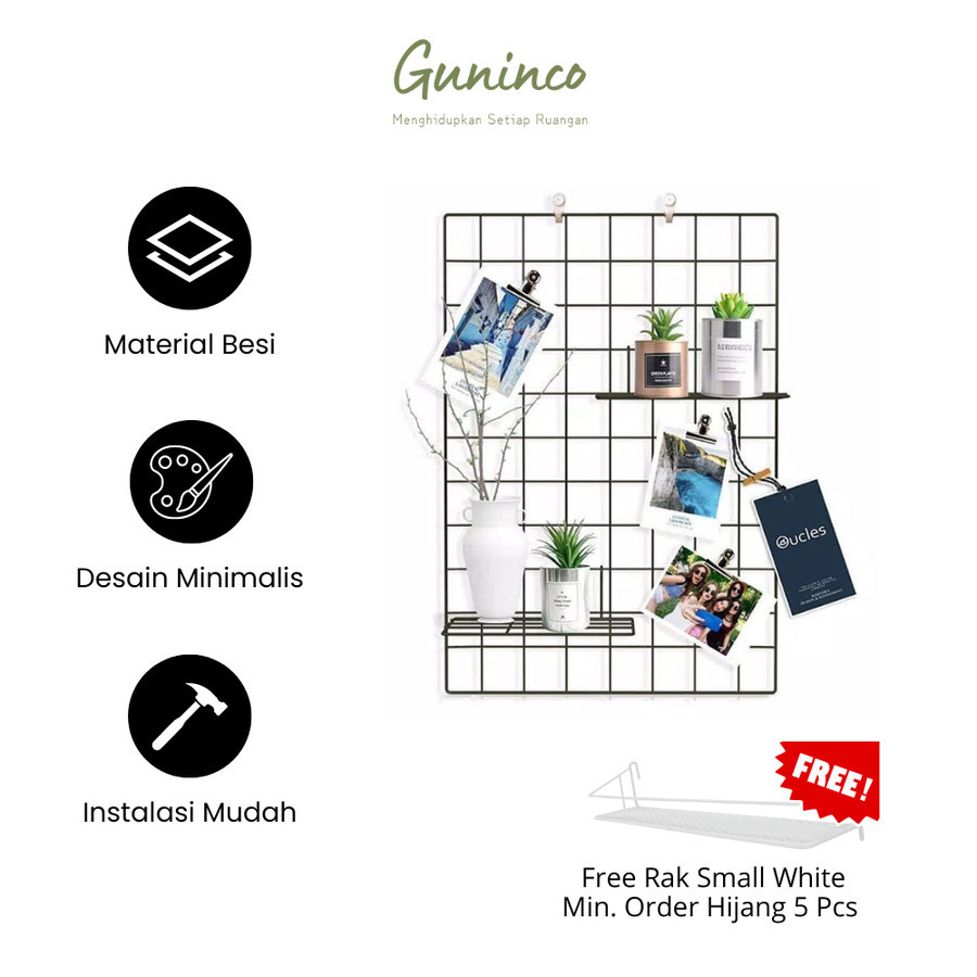 Jual Hiasan Dinding Grid Wire Black Memo Organizer Foto Note Hitam ...