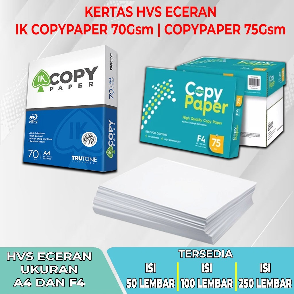 Jual [BISA INSTANT & COD] COPY PAPER / IK COPYPAPER HVS ECERAN A4 / F4 ...