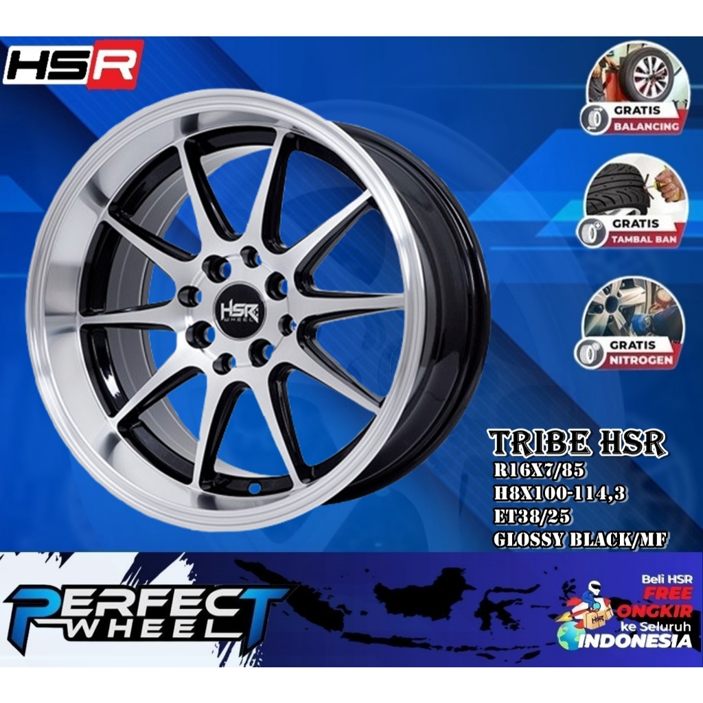 Jual Velg Mobil R16 Hsr Tribe 4X100/4X114,3 Velg Celong Yaris,Avanza ...
