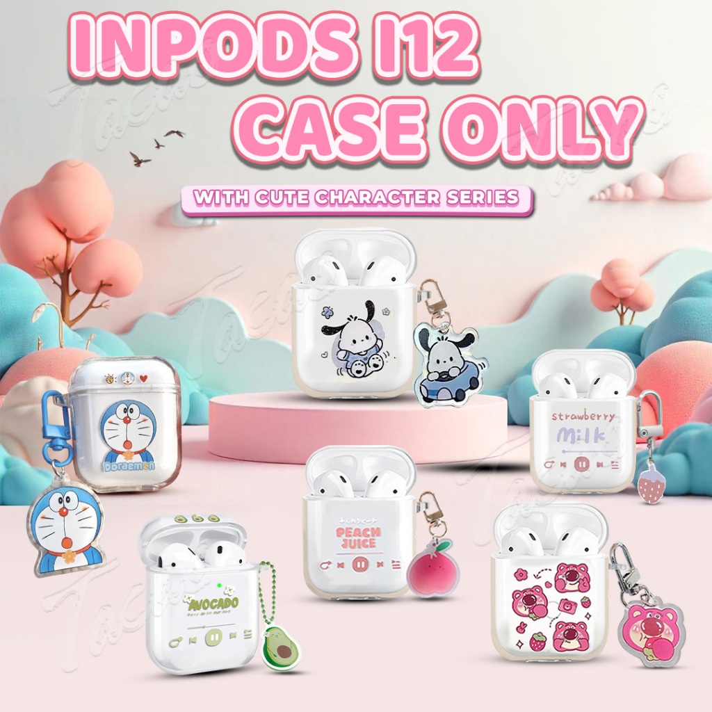 HANYA CASE I12 TWS Headset Bluetooth Kartun Transparan Case Pelindung  Earphone - Main Image
