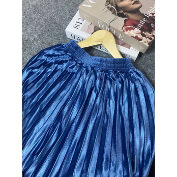 Zenna Rok Plisket Bludru Midi 7 8 Rok Bludru Dewasa Tanggung 7 8 Bludru Velvet Premium