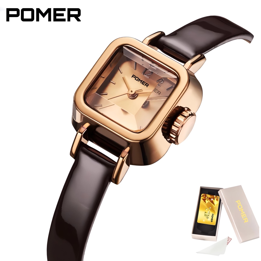 Jual POMER Jam Tangan Quartz Strap Anti Air PU Analog Casual Gaya Retro ...