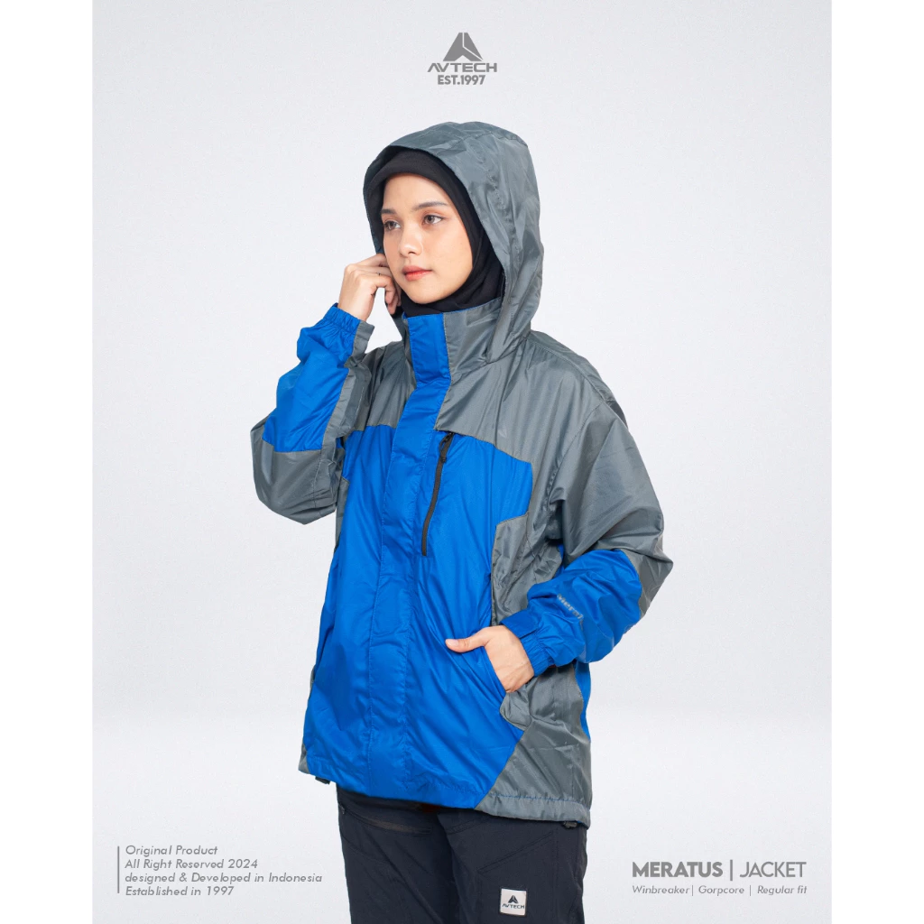 AVTECH - Jaket Pria Wanita Windbreaker Water Repellent Gorpcore Outdoor Gunung Harian - MERATUS