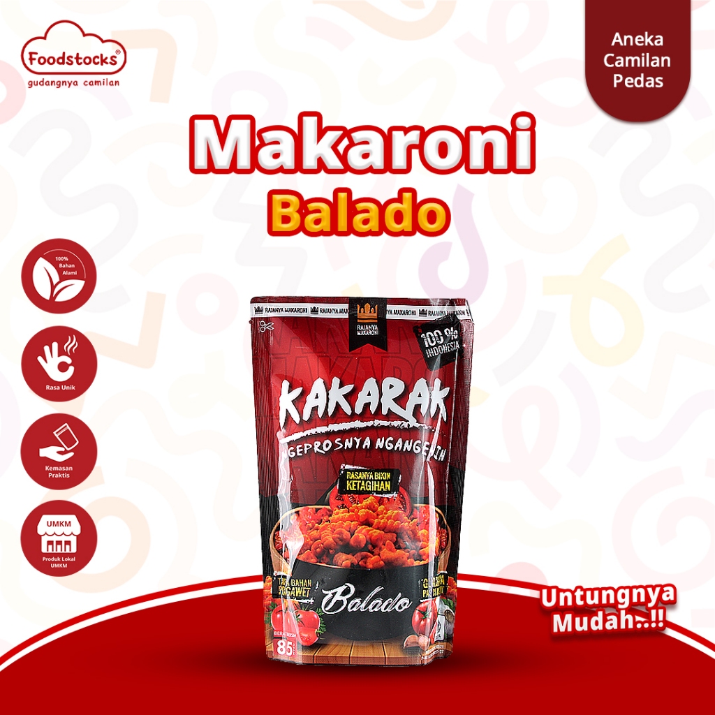 Jual Kakarak - Makaroni Spiral Rasa Balado Pedas Gurih 85gr | Shopee ...