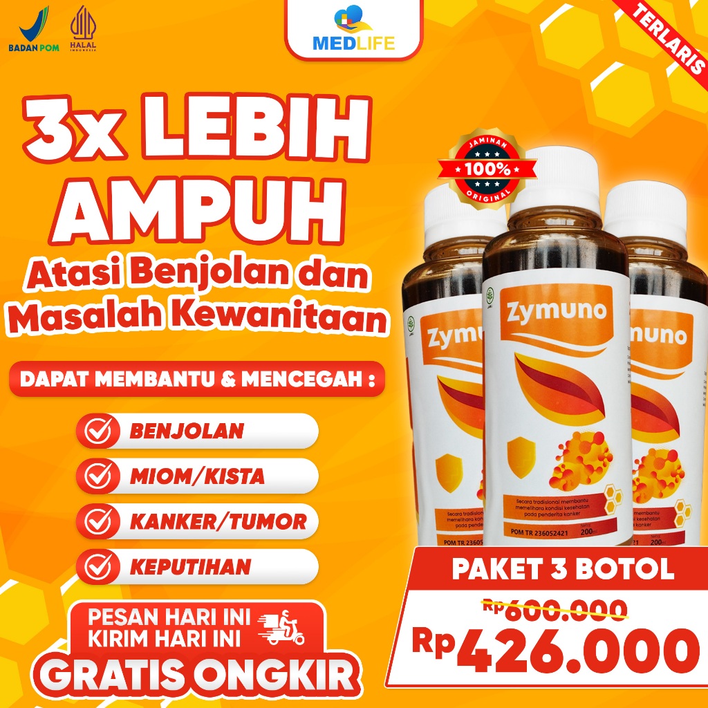 Zymuno 3 Botol - Vitamin Herbal Cegah Kanker Tingkatkan Daya Tahan Tubuh Imun Jaga Kesehatan Tubuh