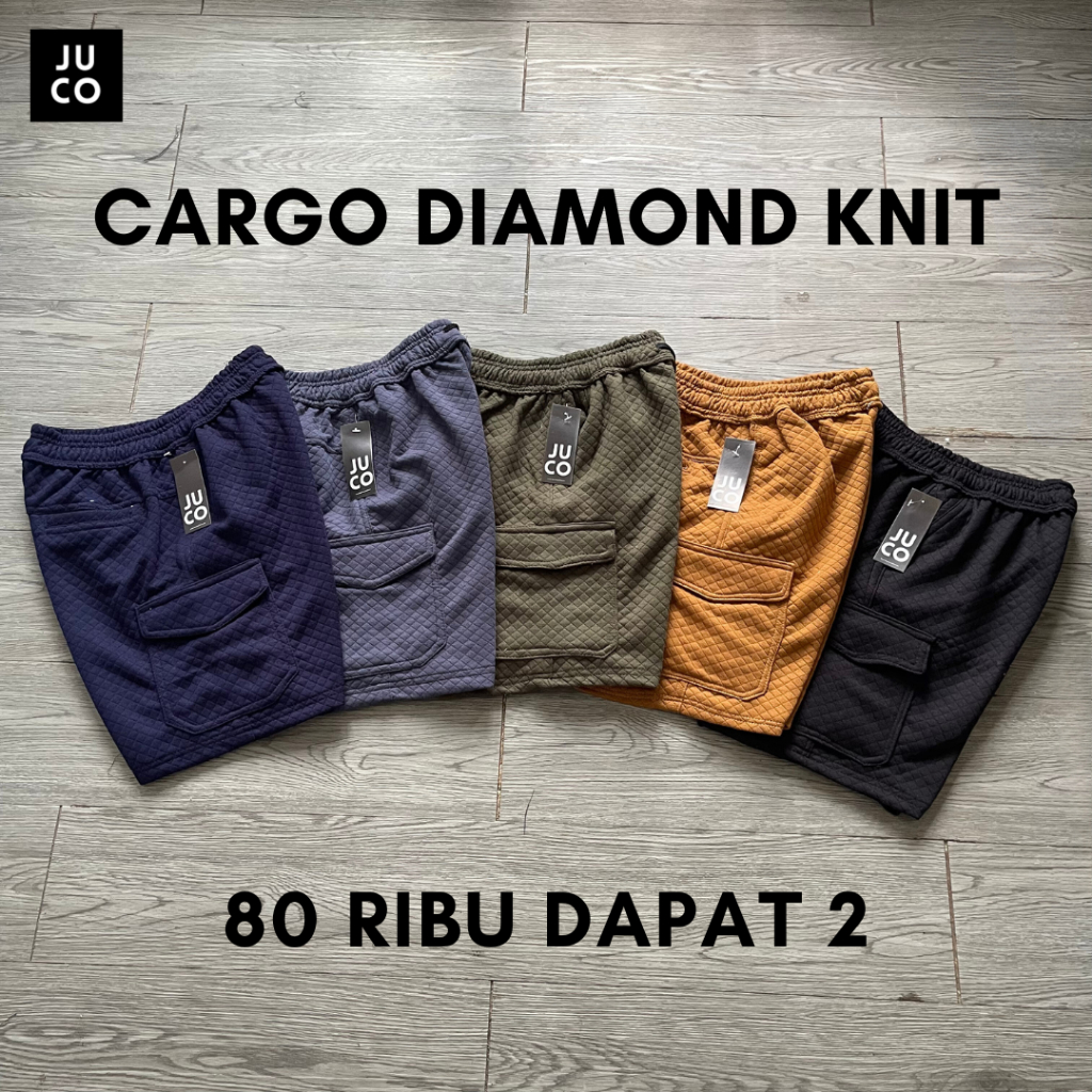 Jual BANTING HARGA 80 RIBU DAPAT 2 CELANA PENDEK CARGO DIAMOND KNIT ...