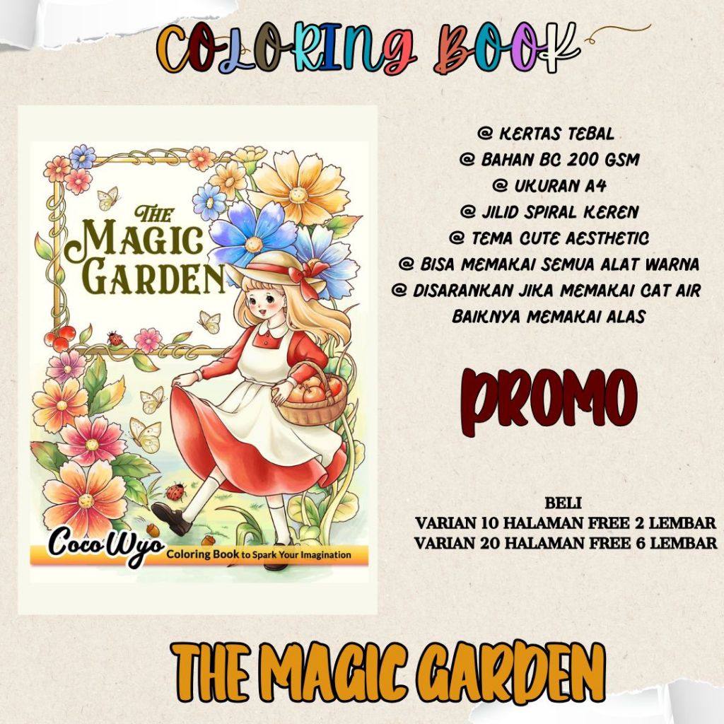 Jual THE MAGIC GARDEN Coloring Book Buku Gambar Buku Mewarnai Menggambar Tema Bagus Keren Kertas ...