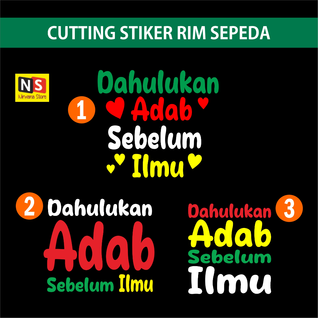Jual Stiker Dahulukan Adab Sebelum Ilmu - Sticker Helm Motor, Mobil ...