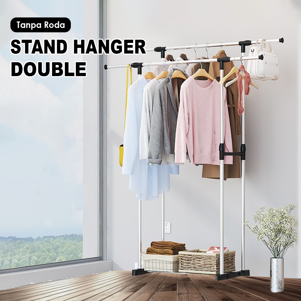 Jual IDOHOUSE Stand Hanger Single Besi Kuat Display Gantungan Baju ...