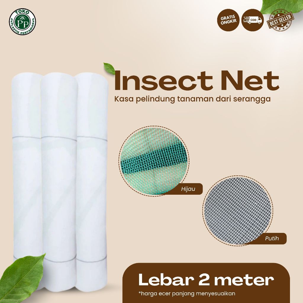 Jual Insect Net Lebar 2 meter - Kain Kasa Kasa Putih Hijau Jaring ...