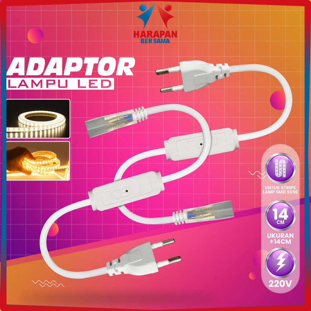 Jual Kabel Colokan Soket LED Strip Selang 5050 220V / Adaptor LED ...