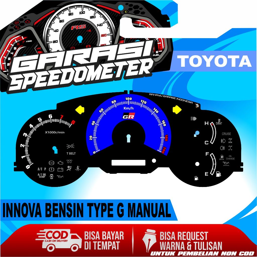 Jual PAPAN SPEEDOMETER CUSTOM INNOVA OLD BENSIN TYPE G MANUAL DAN MATIC ...