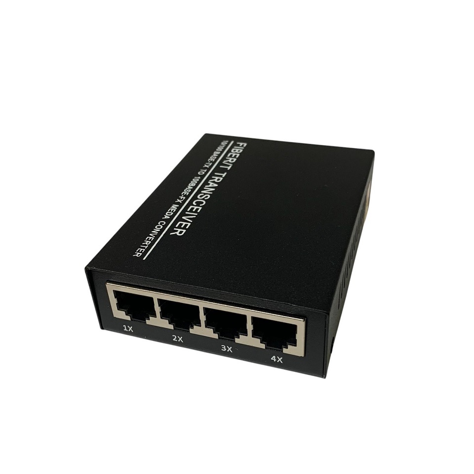 Jual Media Converter Fiber Optik 1 port FO 4 Lan RJ45 Ethernet ...