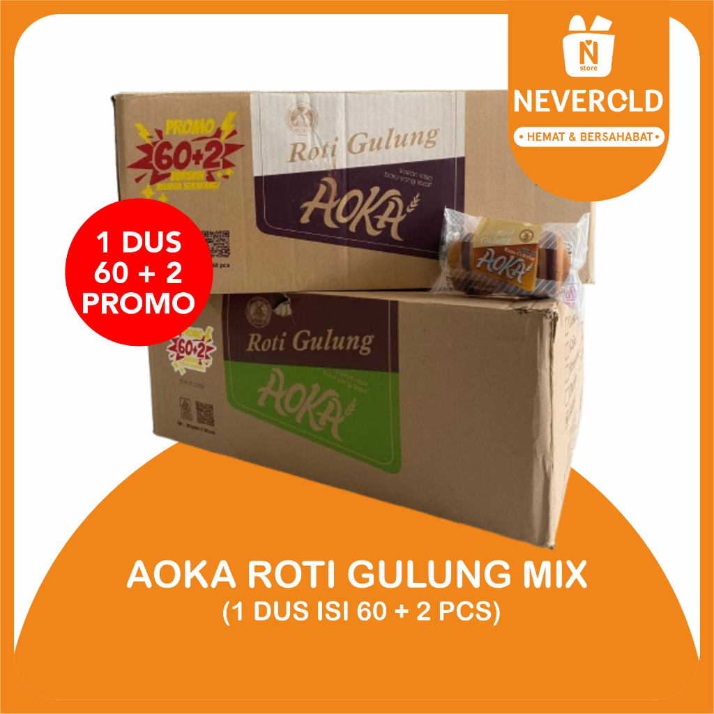 Jual AOKA ROTI GULUNG 1 DUS ISI 60 + 2 PCS BISA CAMPUR | Shopee Indonesia
