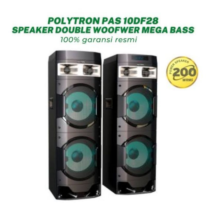 Jual POLYTRON PAS-10DF28 PAS-10DF38 SPEAKER AKTIF 10 INCH DOUBLE WOOFER ...