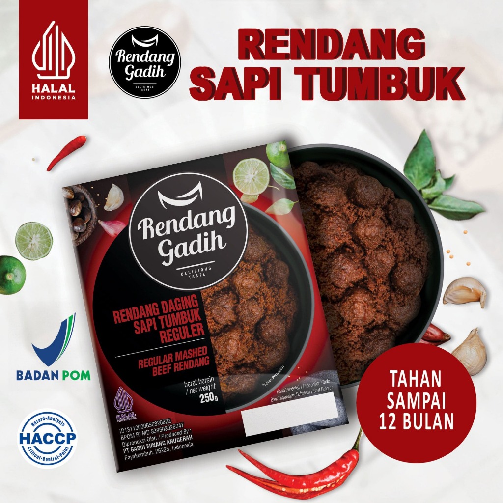 Jual Rendang Gadih - Rendang Daging Sapi Tumbuk 250 g | Shopee Indonesia