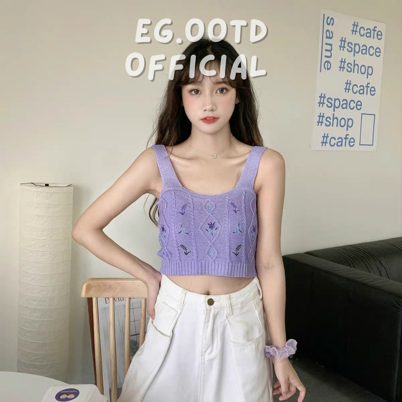 Jual [EG.ootd] - 027 Summer Short Knitted Camisole / Atasan wanita ...