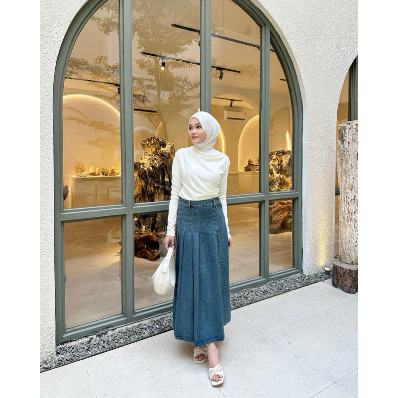 Jual Felisa skirt | Rok Rample Jeans | Shopee Indonesia