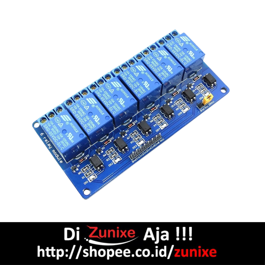 Jual Relay 6 Channel Module With Optocoupler 5V DC | Shopee Indonesia