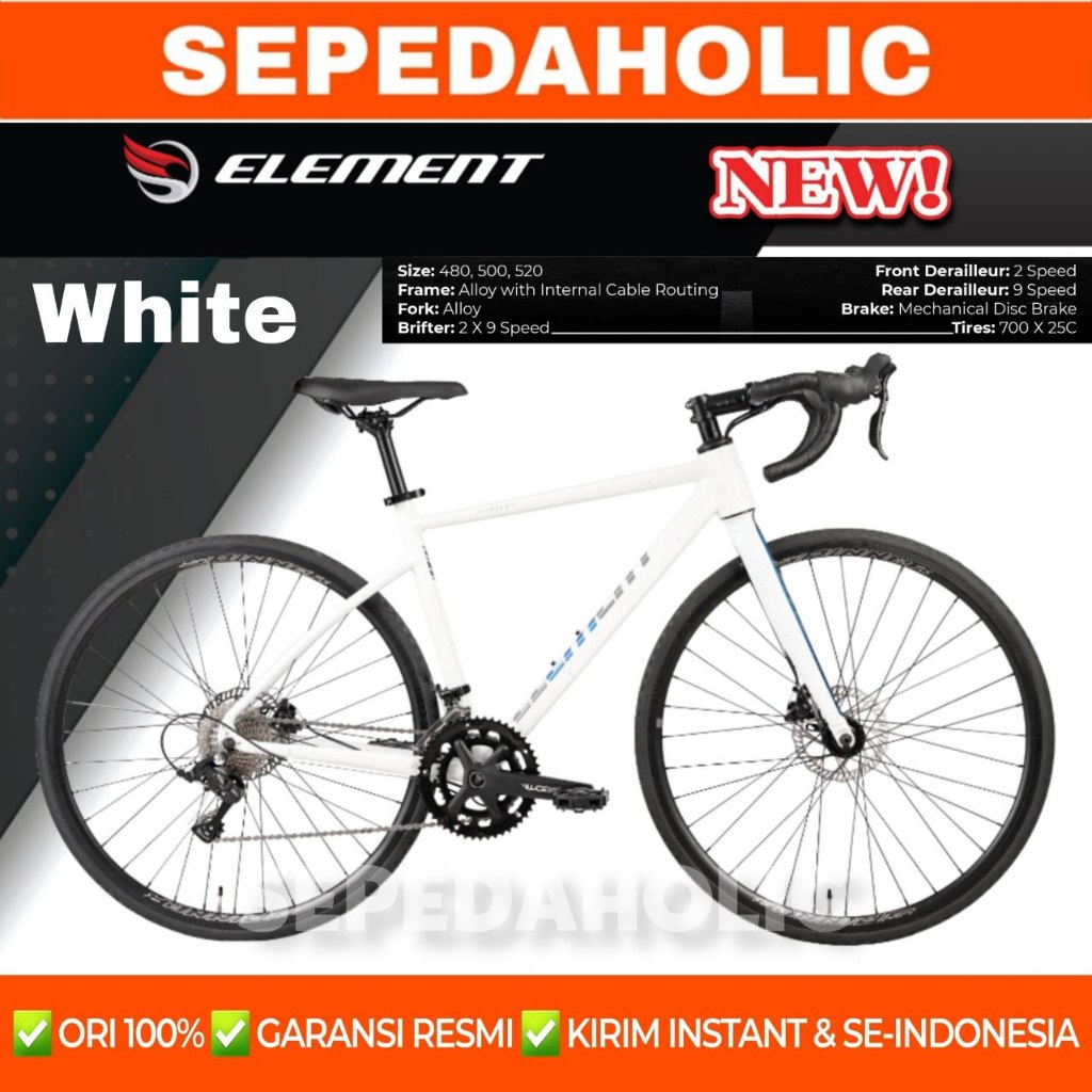 Jual Sepeda Roadbike ELEMENT CURVED 9 LFA 700C Balap Alloy 18 Speed ...