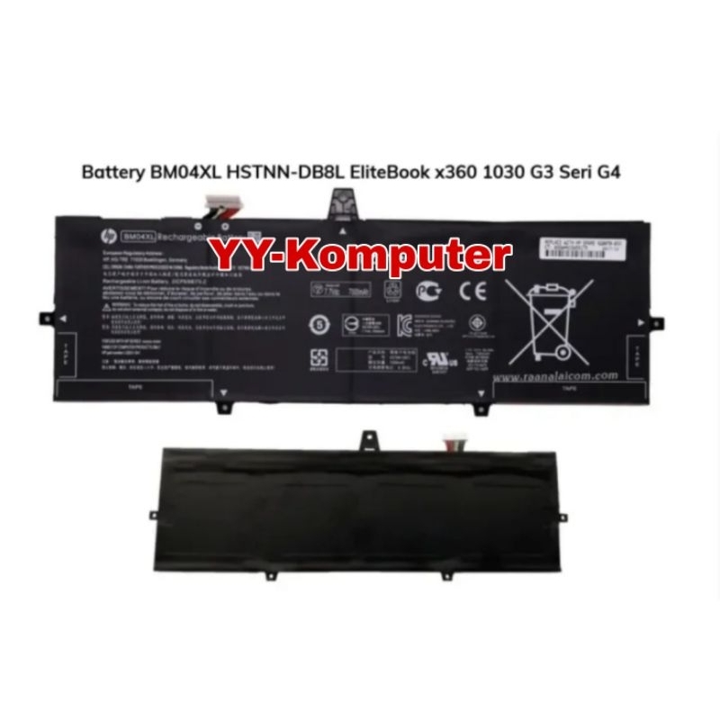 BM04XL Laptop Akku für HP EliteBook x360 1030 G3,EliteBook x360 1030 G4 2-in-1 13,3 Zoll HSTNN-UB7L HSTNN-DB8L L02031-2C1 L02031-241 L02031-541 BM04056XL-PL L02478-855 L02475-855 Notebook Battery