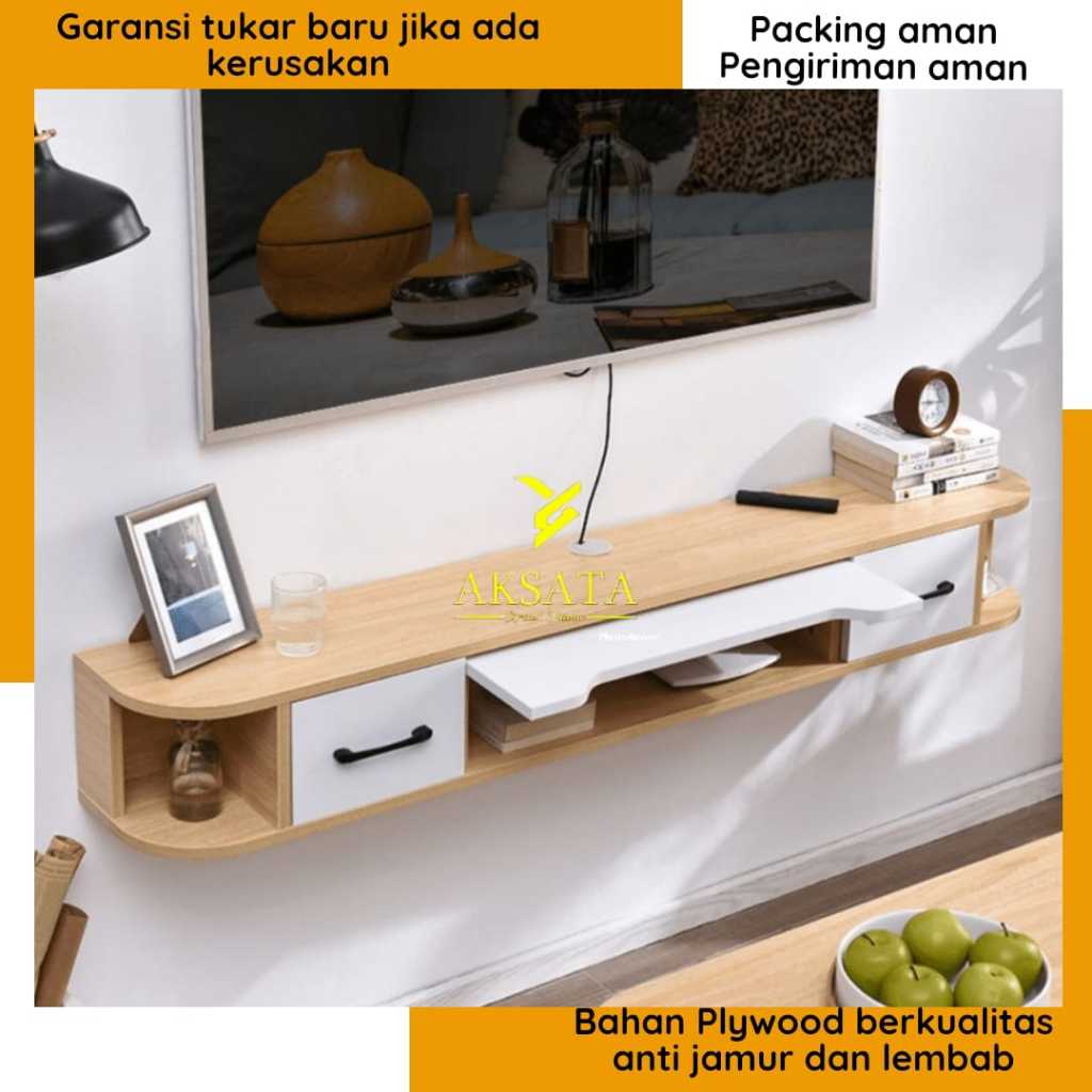 Promo Meja TV Gantung Minimalis Lengkung Kayla