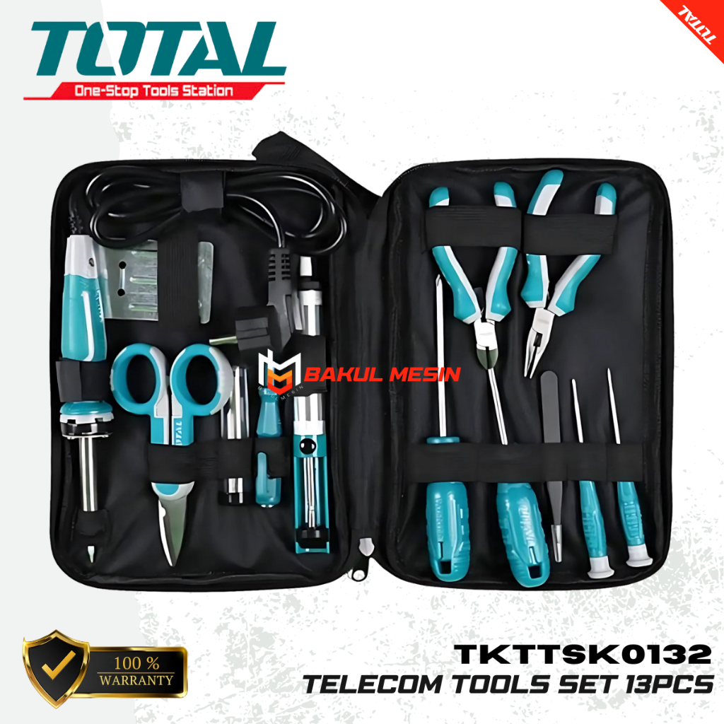 Jual TOTAL TKTTSK0132 TOOL KIT TOOL SET 13 pcs Telecom Tools Set ...
